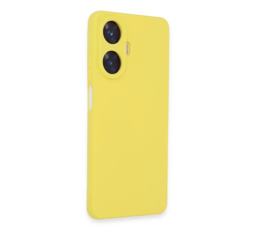 Realme C55 Kılıf Nano içi Kadife Silikon - Sarı Realme C55 Kılıf Nano içi Kadife Silikon - Sarı