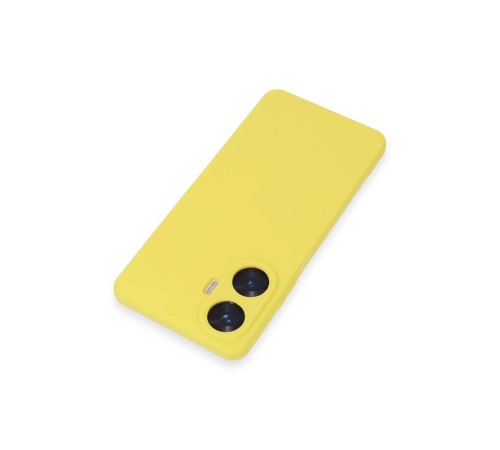 Realme C55 Kılıf Nano içi Kadife Silikon - Sarı Realme C55 Kılıf Nano içi Kadife Silikon - Sarı