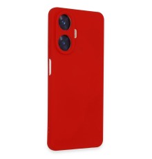 Realme C55 Kılıf Nano içi Kadife Silikon - Kırmızı