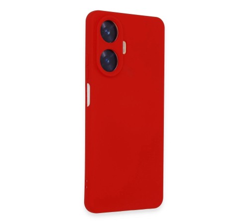 Realme C55 Kılıf Nano içi Kadife Silikon - Kırmızı Realme C55 Kılıf Nano içi Kadife Silikon - Kırmızı