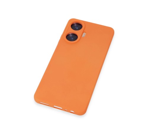 Realme C55 Kılıf Nano içi Kadife Silikon - Turuncu Realme C55 Kılıf Nano içi Kadife Silikon - Turuncu