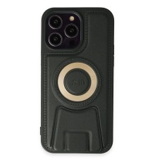 iPhone 13 Pro Max Kılıf Merkür Magneticsafe Standlı Kapak - Koyu Yeşil