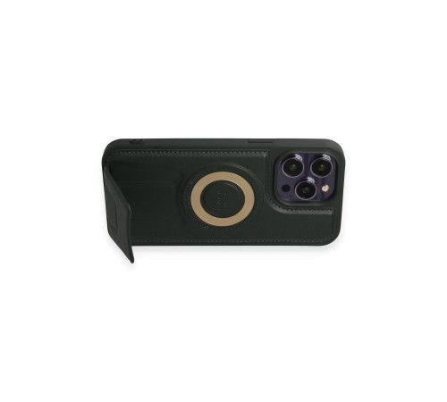 iPhone 13 Pro Max Kılıf Merkür Magneticsafe Standlı Kapak - Koyu Yeşil iPhone 13 Pro Max Kılıf Merkür Magneticsafe Standlı Kapak - Koyu Yeşil