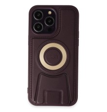 iPhone 14 Pro Max Kılıf Merkür Magneticsafe Standlı Kapak - Derin Mor