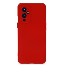 One Plus 9 Kılıf Nano içi Kadife Silikon - Kırmızı