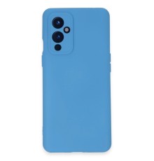 One Plus 9 Kılıf Nano içi Kadife Silikon - Mavi
