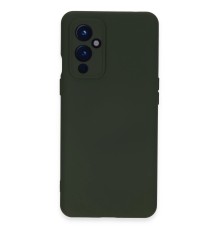 One Plus 9 Kılıf Nano içi Kadife Silikon - Koyu Yeşil