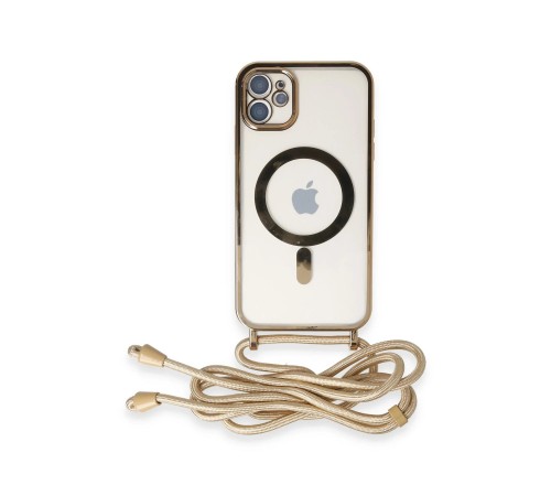 iPhone 11 Kılıf Divo Lazer Askılı Magsafe Kapak - Gold iPhone 11 Kılıf Divo Lazer Askılı Magsafe Kapak - Gold
