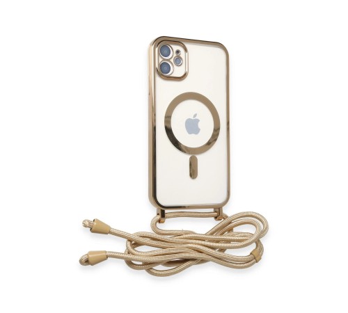 iPhone 11 Kılıf Divo Lazer Askılı Magsafe Kapak - Gold iPhone 11 Kılıf Divo Lazer Askılı Magsafe Kapak - Gold