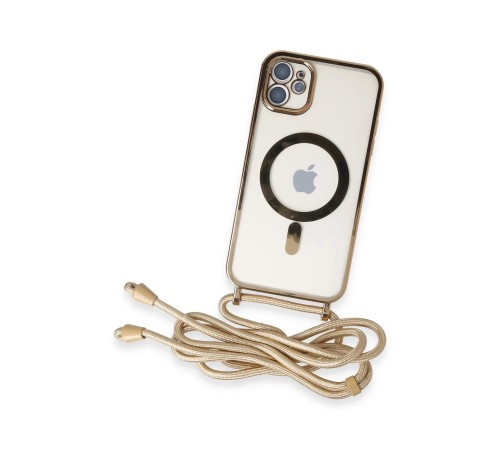 iPhone 11 Kılıf Divo Lazer Askılı Magsafe Kapak - Gold iPhone 11 Kılıf Divo Lazer Askılı Magsafe Kapak - Gold