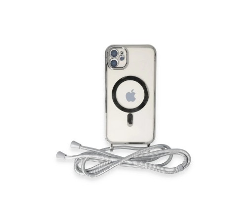 iPhone 11 Kılıf Divo Lazer Askılı Magsafe Kapak - Gümüş iPhone 11 Kılıf Divo Lazer Askılı Magsafe Kapak - Gümüş