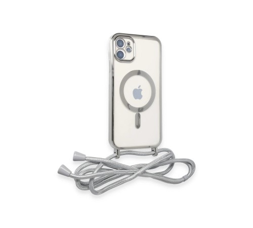 iPhone 11 Kılıf Divo Lazer Askılı Magsafe Kapak - Gümüş iPhone 11 Kılıf Divo Lazer Askılı Magsafe Kapak - Gümüş