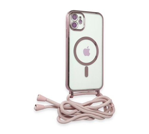 iPhone 11 Kılıf Divo Lazer Askılı Magsafe Kapak - Pembe iPhone 11 Kılıf Divo Lazer Askılı Magsafe Kapak - Pembe