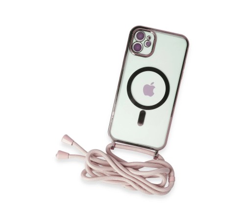 iPhone 11 Kılıf Divo Lazer Askılı Magsafe Kapak - Pembe iPhone 11 Kılıf Divo Lazer Askılı Magsafe Kapak - Pembe
