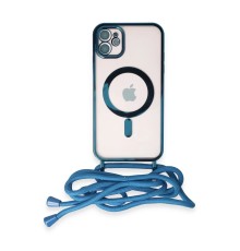 iPhone 11 Kılıf Divo Lazer Askılı Magsafe Kapak - Sierra Blue