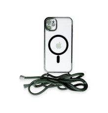iPhone 11 Kılıf Divo Lazer Askılı Magsafe Kapak - Koyu Yeşil