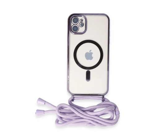 iPhone 11 Kılıf Divo Lazer Askılı Magsafe Kapak - Lila iPhone 11 Kılıf Divo Lazer Askılı Magsafe Kapak - Lila