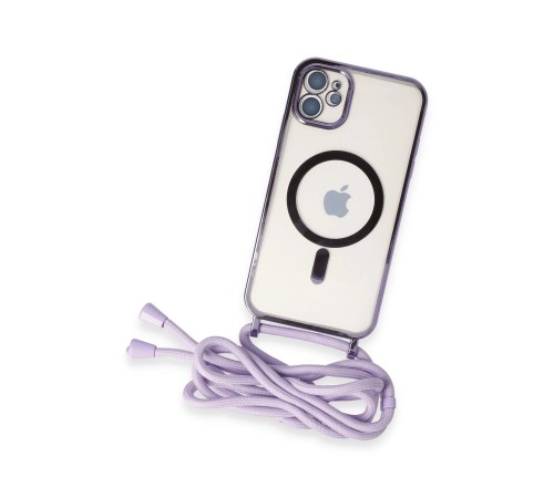 iPhone 11 Kılıf Divo Lazer Askılı Magsafe Kapak - Lila iPhone 11 Kılıf Divo Lazer Askılı Magsafe Kapak - Lila