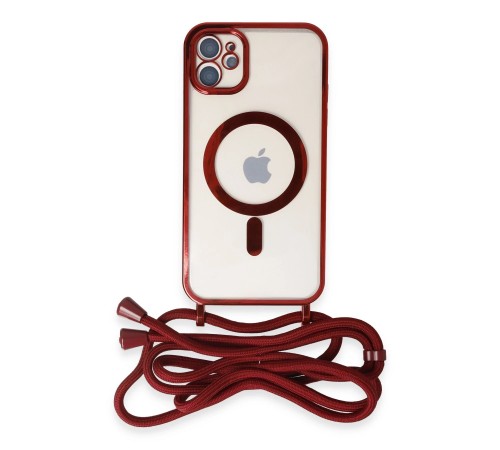 iPhone 11 Kılıf Divo Lazer Askılı Magsafe Kapak - Kırmızı iPhone 11 Kılıf Divo Lazer Askılı Magsafe Kapak - Kırmızı