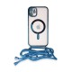 iPhone 12 Kılıf Divo Lazer Askılı Magsafe Kapak - Sierra Blue