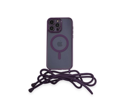 iPhone 13 Pro Max Kılıf Divo Lazer Askılı Magsafe Kapak - Derin Mor iPhone 13 Pro Max Kılıf Divo Lazer Askılı Magsafe Kapak - Derin Mor
