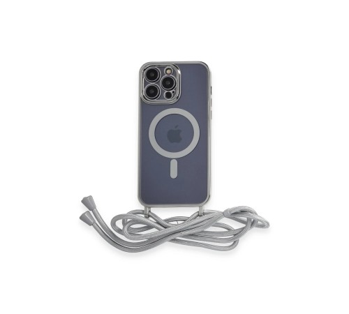 iPhone 13 Pro Max Kılıf Divo Lazer Askılı Magsafe Kapak - Gümüş iPhone 13 Pro Max Kılıf Divo Lazer Askılı Magsafe Kapak - Gümüş