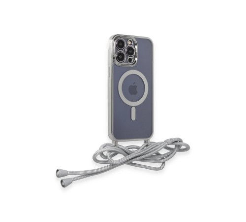 iPhone 13 Pro Max Kılıf Divo Lazer Askılı Magsafe Kapak - Gümüş iPhone 13 Pro Max Kılıf Divo Lazer Askılı Magsafe Kapak - Gümüş