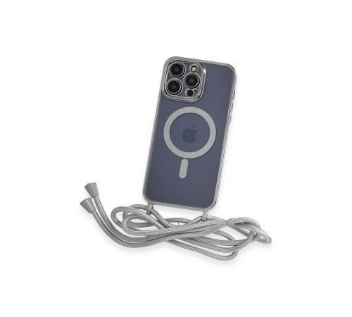 iPhone 13 Pro Max Kılıf Divo Lazer Askılı Magsafe Kapak - Gümüş iPhone 13 Pro Max Kılıf Divo Lazer Askılı Magsafe Kapak - Gümüş