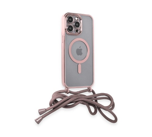 iPhone 13 Pro Max Kılıf Divo Lazer Askılı Magsafe Kapak - Pembe iPhone 13 Pro Max Kılıf Divo Lazer Askılı Magsafe Kapak - Pembe