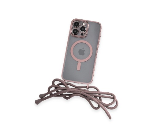 iPhone 13 Pro Max Kılıf Divo Lazer Askılı Magsafe Kapak - Pembe iPhone 13 Pro Max Kılıf Divo Lazer Askılı Magsafe Kapak - Pembe
