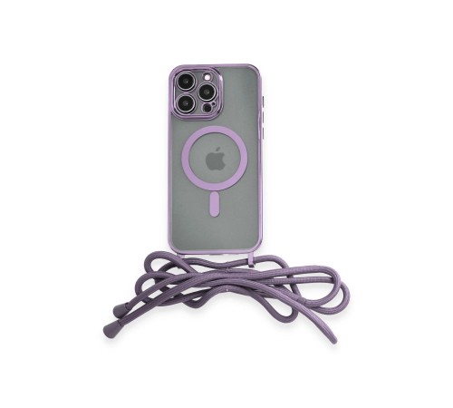 iPhone 13 Pro Max Kılıf Divo Lazer Askılı Magsafe Kapak - Lila iPhone 13 Pro Max Kılıf Divo Lazer Askılı Magsafe Kapak - Lila