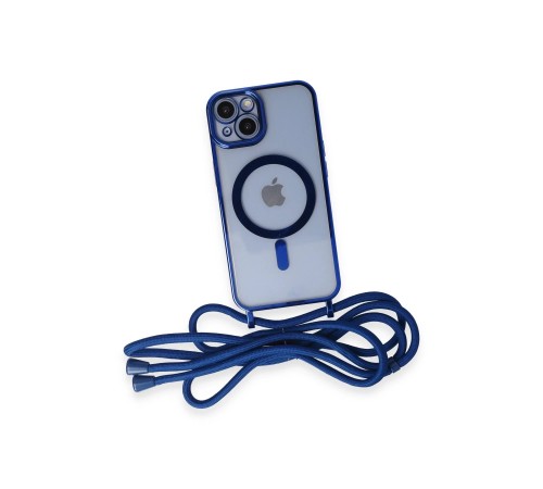 iPhone 14 Kılıf Divo Lazer Askılı Magsafe Kapak - Mavi iPhone 14 Kılıf Divo Lazer Askılı Magsafe Kapak - Mavi