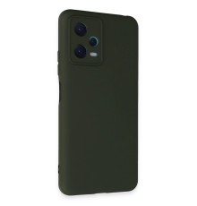 Xiaomi Redmi Note 12 5G Kılıf Nano içi Kadife Silikon - Koyu Yeşil