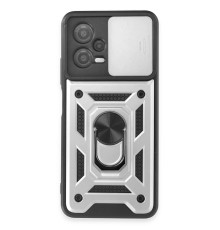 Xiaomi Redmi Note 12 5G Kılıf Pars Lens Yüzüklü Silikon - Gümüş