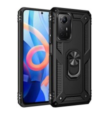 Xiaomi Redmi Note 12S Kılıf Sofya Yüzüklü Silikon Kapak - Siyah