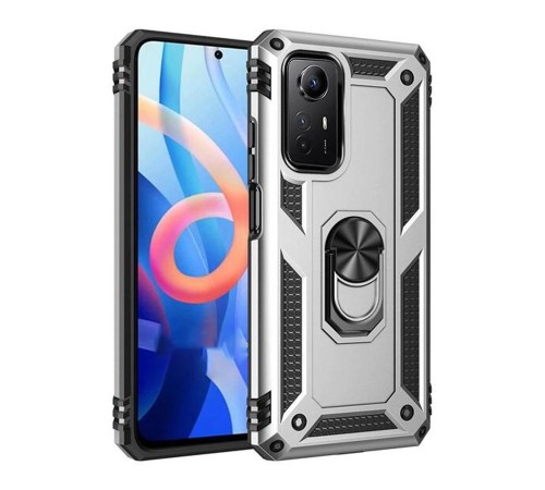 Xiaomi Redmi Note 12S Kılıf Sofya Yüzüklü Silikon Kapak - Gümüş Xiaomi Redmi Note 12S Kılıf Sofya Yüzüklü Silikon Kapak - Gümüş