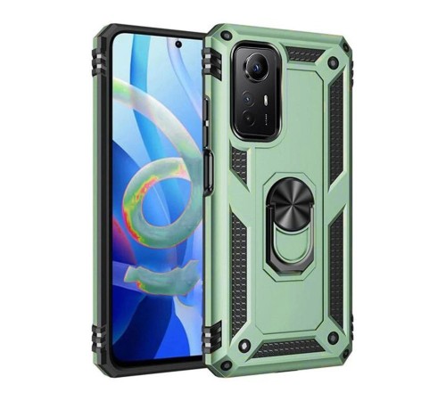 Xiaomi Redmi Note 12S Kılıf Sofya Yüzüklü Silikon Kapak - Yeşil
