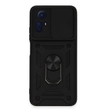 Xiaomi Redmi Note 12S Kılıf Pars Lens Yüzüklü Silikon - Siyah