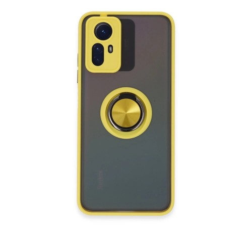 Xiaomi Redmi Note 12S Kılıf Montreal Yüzüklü Silikon Kapak - Sarı Xiaomi Redmi Note 12S Kılıf Montreal Yüzüklü Silikon Kapak - Sarı