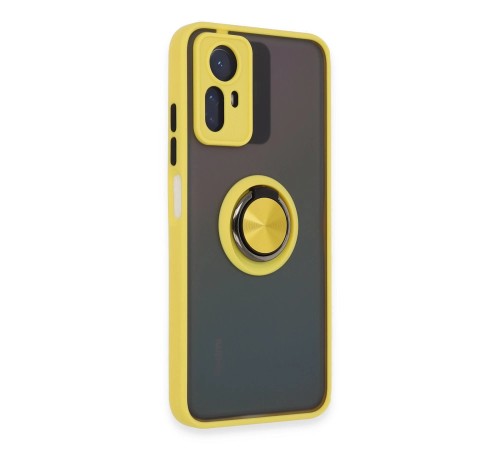 Xiaomi Redmi Note 12S Kılıf Montreal Yüzüklü Silikon Kapak - Sarı Xiaomi Redmi Note 12S Kılıf Montreal Yüzüklü Silikon Kapak - Sarı