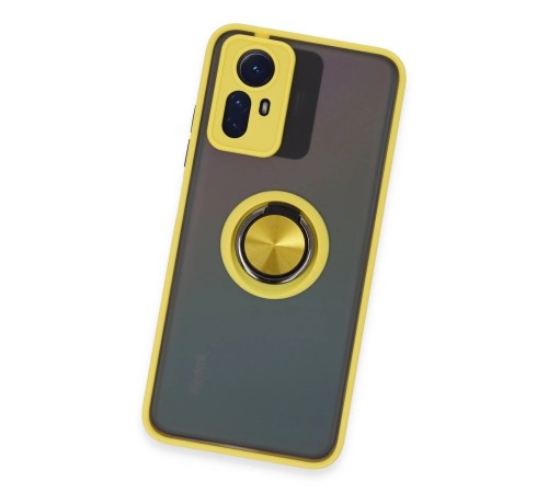 Xiaomi Redmi Note 12S Kılıf Montreal Yüzüklü Silikon Kapak - Sarı Xiaomi Redmi Note 12S Kılıf Montreal Yüzüklü Silikon Kapak - Sarı