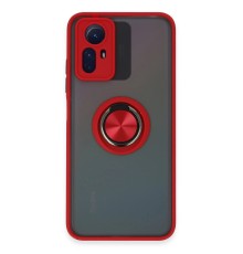 Xiaomi Redmi Note 12S Kılıf Montreal Yüzüklü Silikon Kapak - Kırmızı
