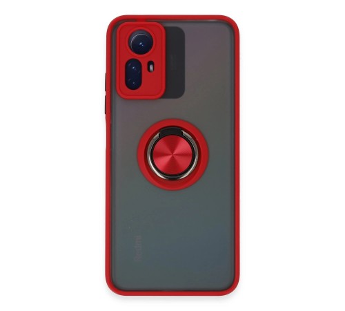 Xiaomi Redmi Note 12S Kılıf Montreal Yüzüklü Silikon Kapak - Kırmızı Xiaomi Redmi Note 12S Kılıf Montreal Yüzüklü Silikon Kapak - Kırmızı