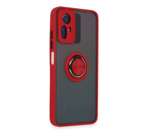 Xiaomi Redmi Note 12S Kılıf Montreal Yüzüklü Silikon Kapak - Kırmızı Xiaomi Redmi Note 12S Kılıf Montreal Yüzüklü Silikon Kapak - Kırmızı