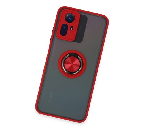 Xiaomi Redmi Note 12S Kılıf Montreal Yüzüklü Silikon Kapak - Kırmızı Xiaomi Redmi Note 12S Kılıf Montreal Yüzüklü Silikon Kapak - Kırmızı