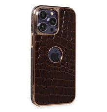 iPhone 14 Pro Kılıf Snake Kapak - Kahverengi