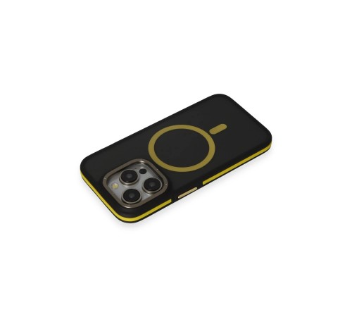 iPhone 14 Pro Kılıf Rocky Magsafe Kapak - Siyah-Sarı iPhone 14 Pro Kılıf Rocky Magsafe Kapak - Siyah-Sarı