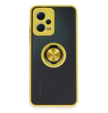 Xiaomi Redmi Note 12 5G Kılıf Montreal Yüzüklü Silikon Kapak - Sarı