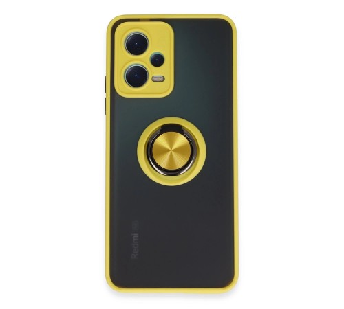 Xiaomi Redmi Note 12 5G Kılıf Montreal Yüzüklü Silikon Kapak - Sarı Xiaomi Redmi Note 12 5G Kılıf Montreal Yüzüklü Silikon Kapak - Sarı