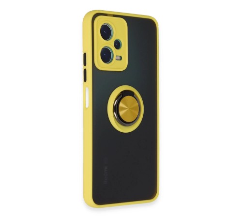 Xiaomi Redmi Note 12 5G Kılıf Montreal Yüzüklü Silikon Kapak - Sarı Xiaomi Redmi Note 12 5G Kılıf Montreal Yüzüklü Silikon Kapak - Sarı